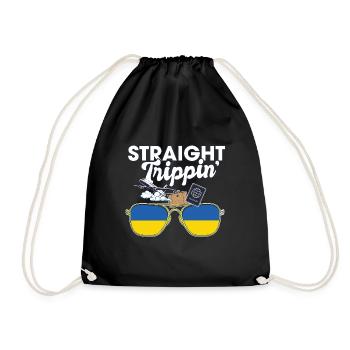Straight Trippin' Ukraine Vacation Tour Travel - Drawstring Bag - black - Front