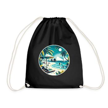 Reethi Beach Malediven Rundum-Sonnenuntergang - Turnbeutel - Schwarz - Vorne