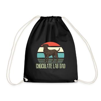 Chien Labrador Retriever chocolat - Sac de sport léger - noir - Devant