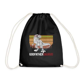 Godfathersaurus Rex Dinosaur T Rex Godfather - Drawstring Bag - black - Front