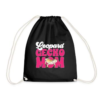 Leopard Gecko Reptile Pet Gecko - Drawstring Bag - black - Front