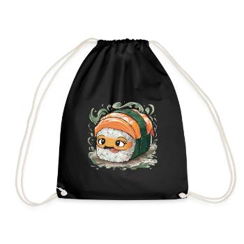 Niedliche Sushi Fisch Reis Japanisches Essen - Turnbeutel - Schwarz - Vorne