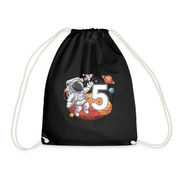 5e anniversaire Astronaute Aventure spatiale pour les garçons - Sac de sport léger - noir - Devant