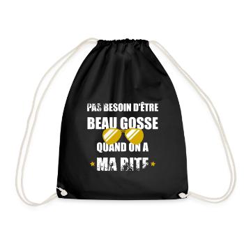 Pas besoin d'être beau gosse - Sac de sport léger - noir - Devant
