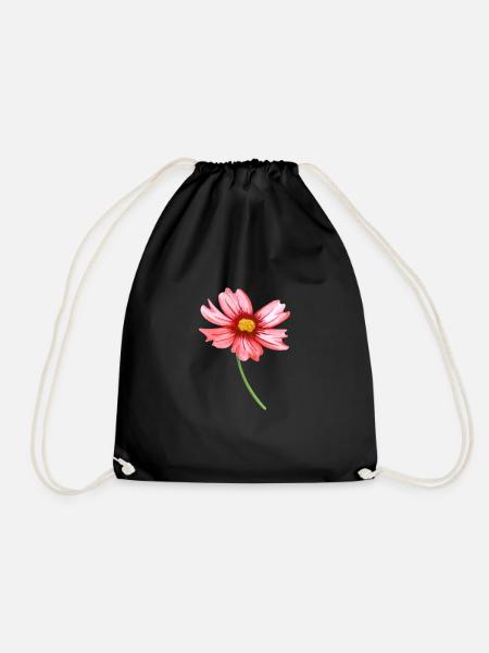 Blume - Turnbeutel - Schwarz