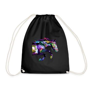 Cheval chevaux doux équitation cadeau idée cadeau - Sac de sport léger - noir - Devant