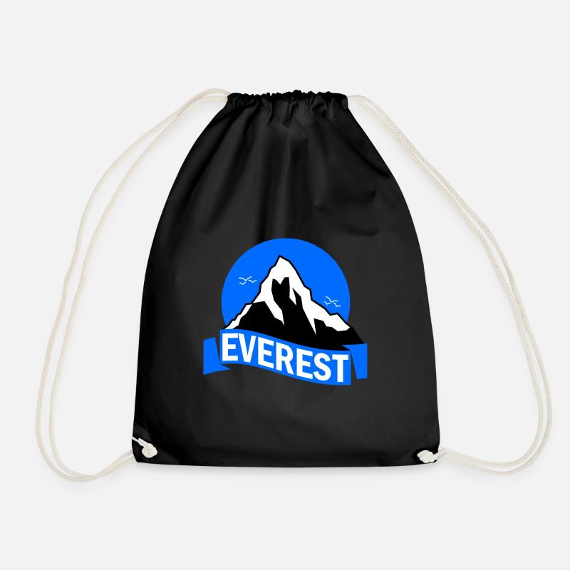 Mount Everest - Drawstring Bag - black