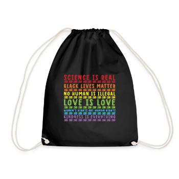 Science Is Real Black Lives Matter LGBT - Drawstring Bag - black - Front