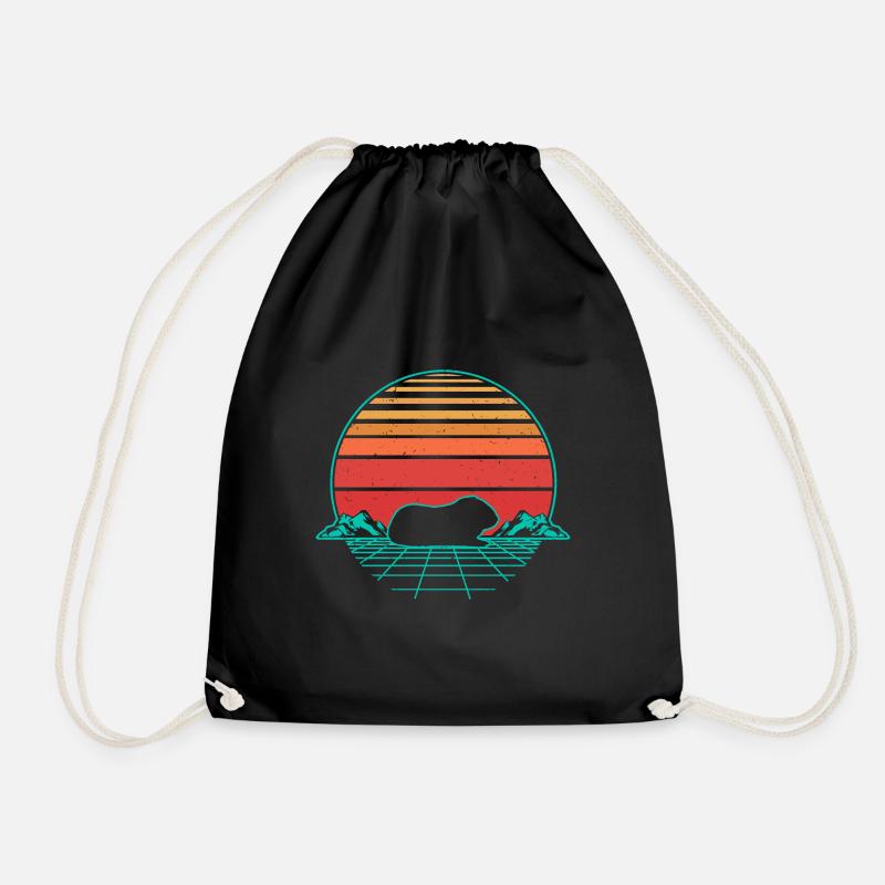 Rétro Vintage Retrowave Cochons d’Inde - Sac de sport léger - noir
