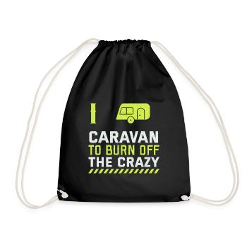 I'm in the caravan to avoid the crazy - Drawstring Bag - black - Front