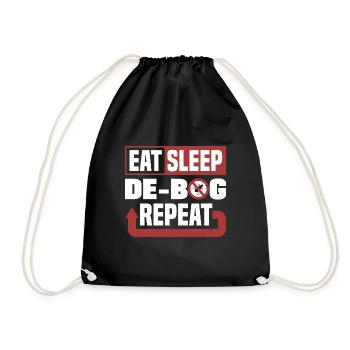 Pest Control Technician Exterminator Eat Sleep - Drawstring Bag - black - Front