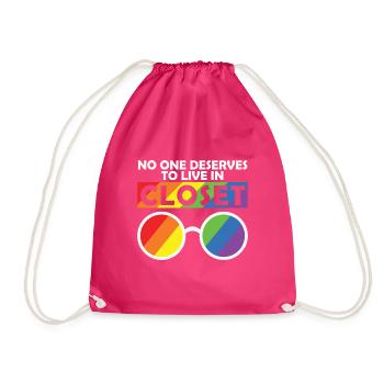 LBGT Flag Gay Pride Human - Drawstring Bag - fuchsia - Front