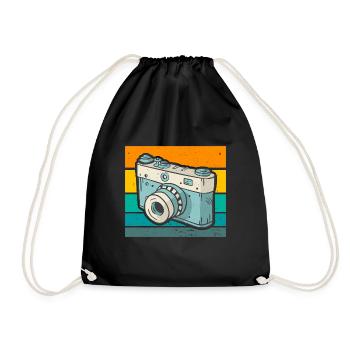Photography Camera Lens Retro - Turnbeutel - Schwarz - Vorne