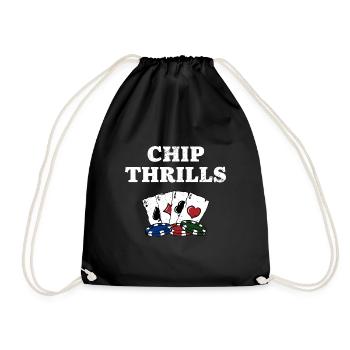 Chip Thrills Gambler Poker Jeu Joueur de poker - Sac de sport léger - noir - Devant