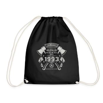 Legendärer Holzfäller Geboren 1993 Geschenk - Turnbeutel - Schwarz - Vorne
