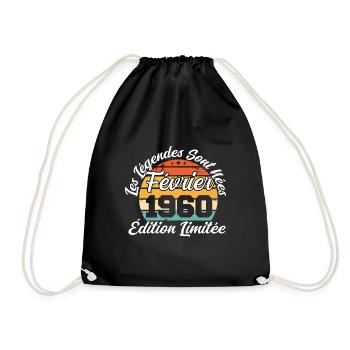 Les légendes sont nées en février 1960 - Sac de sport léger - noir - Devant