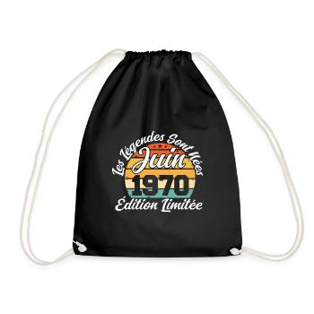 Les légendes sont nées en juin 1970 - Sac de sport léger - noir - Devant