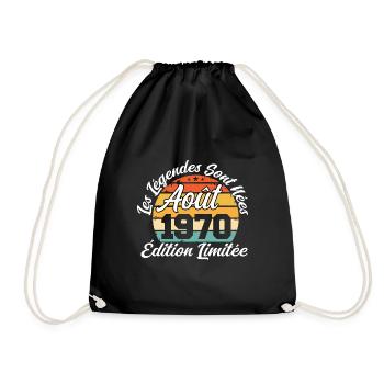 Les légendes sont nées en Août 1970 - Sac de sport léger - noir - Devant