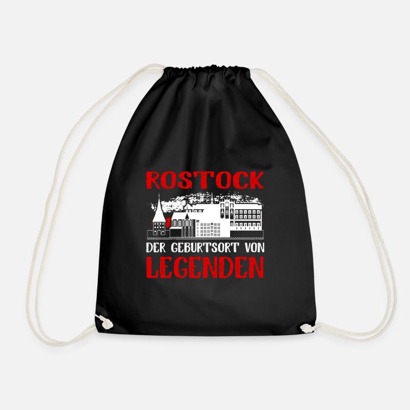Rostock Der Geburtsort Von Legenden - Turnbeutel - Schwarz