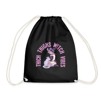 Thick Thighs Witch Vibes - Turnbeutel - Schwarz - Vorne