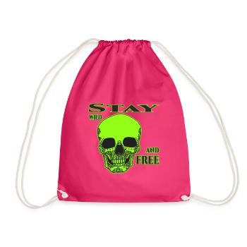Stay Wild And Free - Drawstring Bag - fuchsia - Front