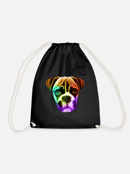 Boxer Hund - Turnbeutel - Schwarz