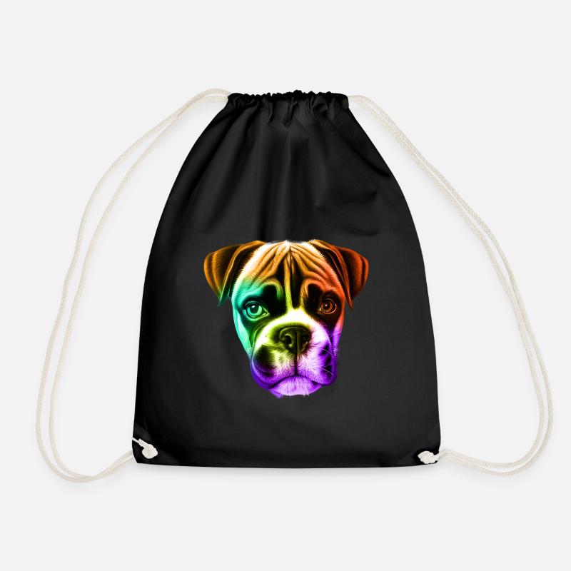 Boxer Hund - Turnbeutel - Schwarz