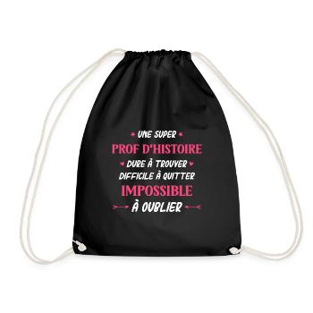 Super prof d histoire - Sac de sport léger - noir - Devant