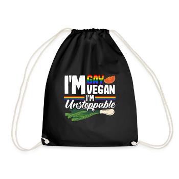 Je suis gay, je suis végétalien, je suis imparable - Sac de sport léger - noir - Devant