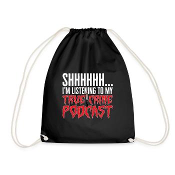 Wahre Verbrechen Podcaster True Crime Podcast - Drawstring Bag - black - Front