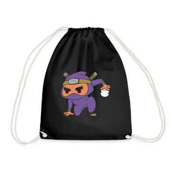 Campfire Marshmallow Cute Kids Smore Ninja - Turnbeutel - Schwarz - Vorne