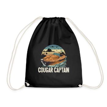 Cougar Capitaine Drôle de propriétaire de bateau Lake Life Pontoon - Sac de sport léger - noir - Devant