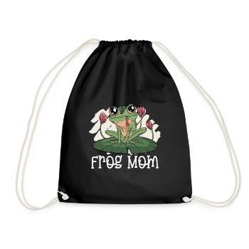 Frog Mom Mother Amphibian Herpetologist Women - Drawstring Bag - black - Front