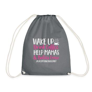 Lactation Consultant IBCLC - Drawstring Bag - grey - Front