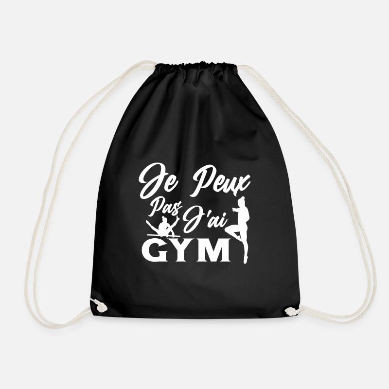 Gymnastik-Geschenk Ich kann nicht ins Fitnessstudio - Turnbeutel - Schwarz