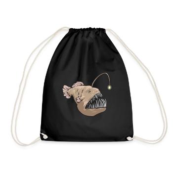 Poisson-grenouille Pêcheur en haute mer Pêcheur à la ligne - Sac de sport léger - noir - Devant
