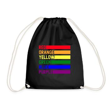 LGBTQ Regenbogen Stolz Schwul Lesben LGBT Stolz - Turnbeutel - Schwarz - Vorne