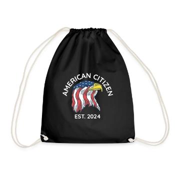 American Citizen Est 2024 US Flag Naturalized - Turnbeutel - Schwarz - Vorne