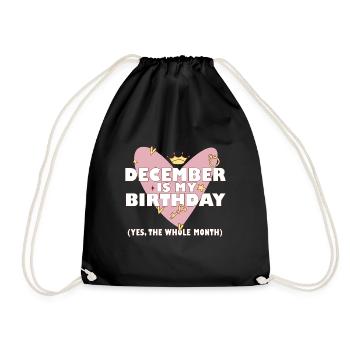 Décembre est mon anniversaire Oui tout le mois né - Sac de sport léger - noir - Devant
