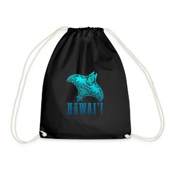 Hawaii Aloha Hawaiian Souvenir - Drawstring Bag - black - Front