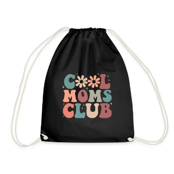 Cool Moms Club Lustige Retro Groovy Mama Mama Mama - Turnbeutel - Schwarz - Vorne