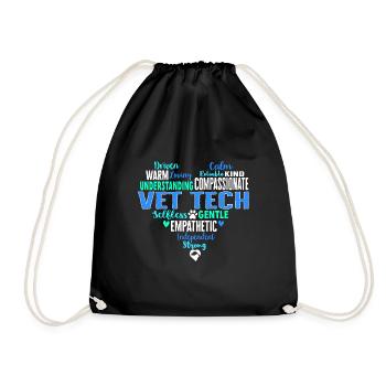 Vet Tech Veterinary Veterinary Technician - Drawstring Bag - black - Front