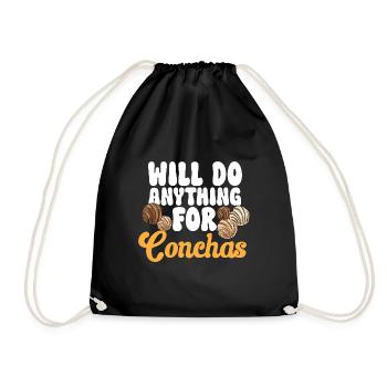 Concha Hispanic Mexican Pan Dulce - Drawstring Bag - black - Front