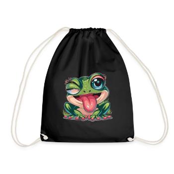 Ästhetischer Frosch Frösche für einen Frosch - Turnbeutel - Schwarz - Vorne
