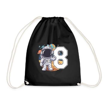 8th Birthday Astronaut Space Adventure for Boys - Turnbeutel - Schwarz - Vorne