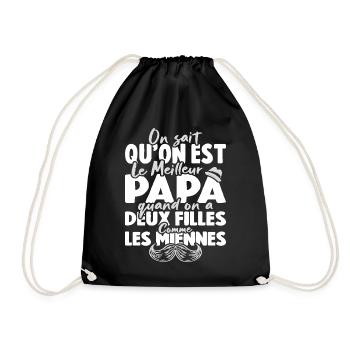 Meilleur Papa Avec Deux Filles Comme Les Miennes - Sac de sport léger - noir - Devant