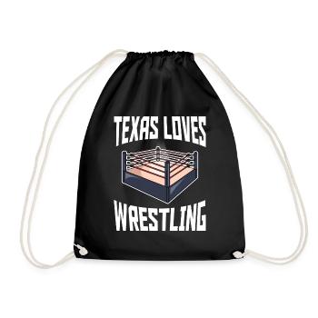 Texas wrestling design for proud Texas fans - Drawstring Bag - black - Front