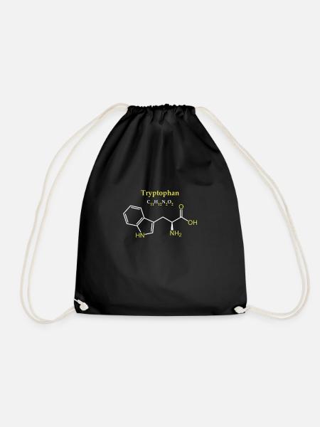 Tryptophan molecule - Drawstring Bag - black