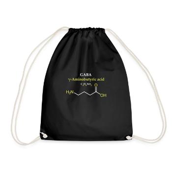GABA gamma aminobutyric acid Molecule - Drawstring Bag - black - Front