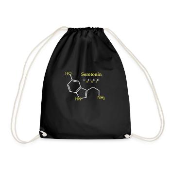 Serotonin molecule - Drawstring Bag - black - Front